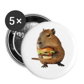Wasserschwein - Buttons groß 56 mm (5er Pack) - Weiß - Vorne