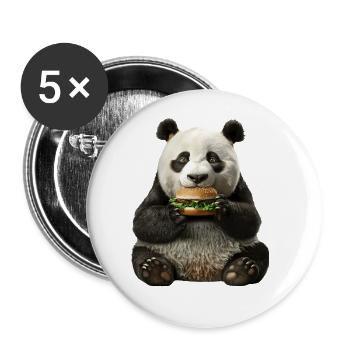 Panda - Lot de 5 grands badges (56 mm) - blanc - Devant