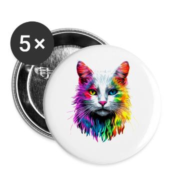 Chat Angora Blanc Chat Angora Chats Angora Mignons - Lot de 5 grands badges (56 mm) - blanc - Devant
