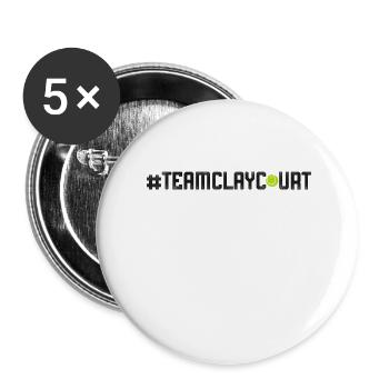 Raquette de joueur de tennis drôle - Lot de 5 grands badges (56 mm) - blanc - Devant