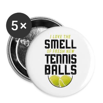 Funny Tennis Player Racket I Love - Buttons groß 56 mm (5er Pack) - Weiß - Vorne