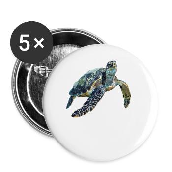 Sea Turtle Meeresschildkröten Meeresschildkröte - Buttons groß 56 mm (5er Pack) - Weiß - Vorne