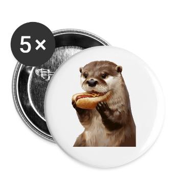 Otter - Buttons large 2.2''/56 mm (5-pack) - white - Front