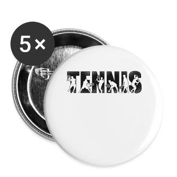 Funny Tennis Player Racket Tennis - Buttons groß 56 mm (5er Pack) - Weiß - Vorne