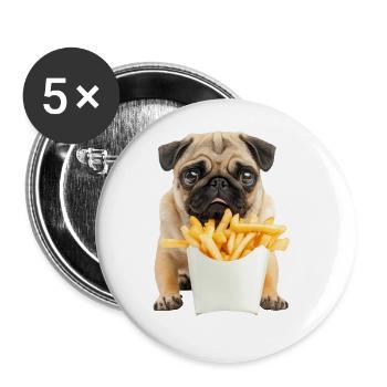 Carlin - Lot de 5 grands badges (56 mm) - blanc - Devant