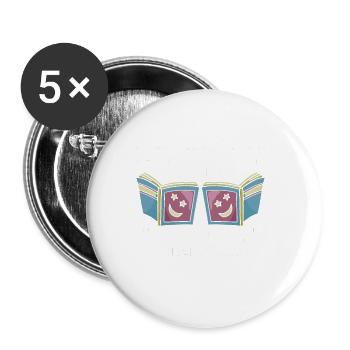 Funny Magician Magic - Buttons large 2.2''/56 mm (5-pack) - white - Front