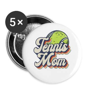 Drôle de joueur de tennis raquette rétro - Lot de 5 grands badges (56 mm) - blanc - Devant