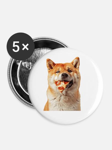 Akita - Buttons groß 56 mm (5er Pack) - Weiß