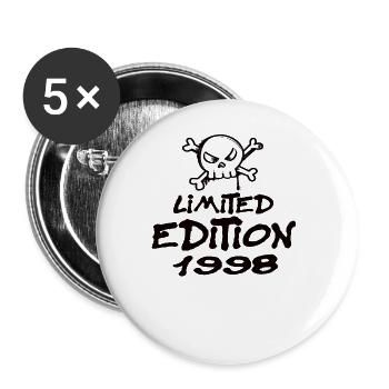 Limited Edition 1998 Geburtstag 1998 Geboren - Buttons groß 56 mm (5er Pack) - Weiß - Vorne