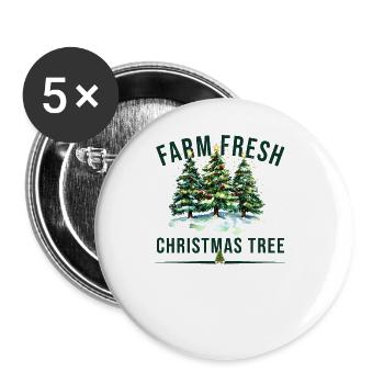 Farm Fresh Christmas Tree - Buttons large 2.2''/56 mm (5-pack) - white - Front