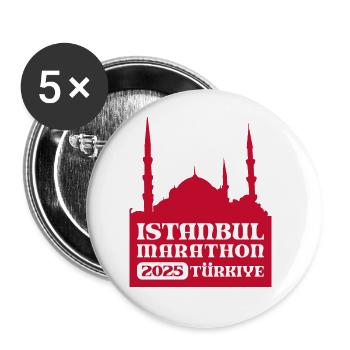 Istanbul - Marathon - 2025 - Turkey - Buttons large 2.2''/56 mm (5-pack) - white - Front