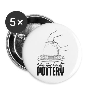 poterie céramiste artiste fille vous - Lot de 5 grands badges (56 mm) - blanc - Devant