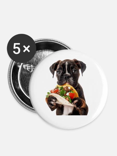 Boxer - Buttons groß 56 mm (5er Pack) - Weiß