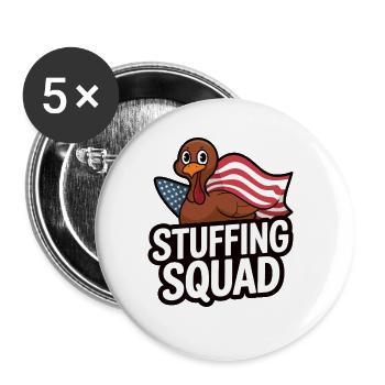 Lustiger Thanksgiving Truthahn - Buttons groß 56 mm (5er Pack) - Weiß - Vorne