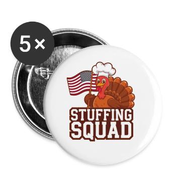 Dinde drôle de Thanksgiving - Lot de 5 grands badges (56 mm) - blanc - Devant