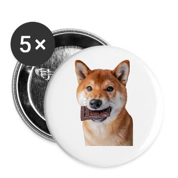 Shiba Inu - Buttons large 2.2''/56 mm (5-pack) - white - Front