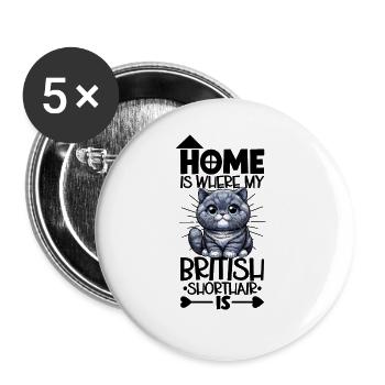 Home - British Shorthair - Buttons large 2.2''/56 mm (5-pack) - white - Front