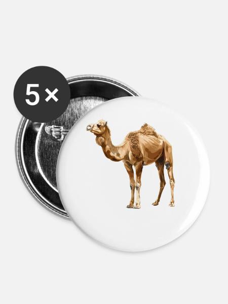 Camel Kamele Kamel - Buttons groß 56 mm (5er Pack) - Weiß