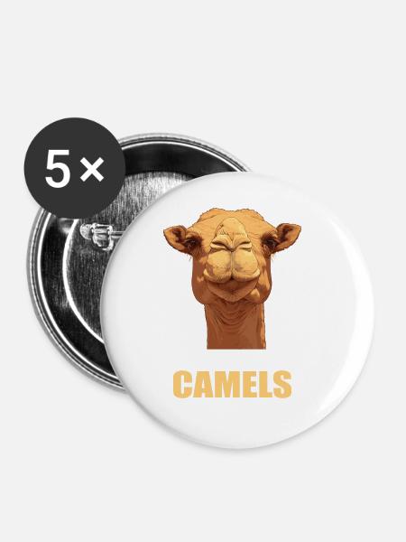 Camel Kamele Kamel - Buttons groß 56 mm (5er Pack) - Weiß