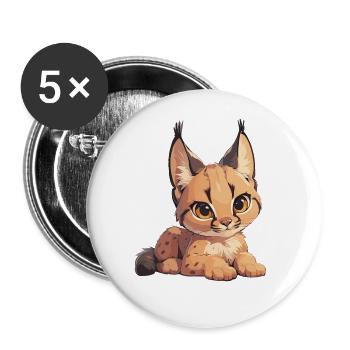 Caracal Karakale Karakal - Lot de 5 grands badges (56 mm) - blanc - Devant