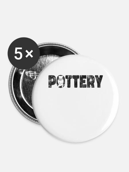 Pottery Ceramics Artist Pottery - Buttons groß 56 mm (5er Pack) - Weiß