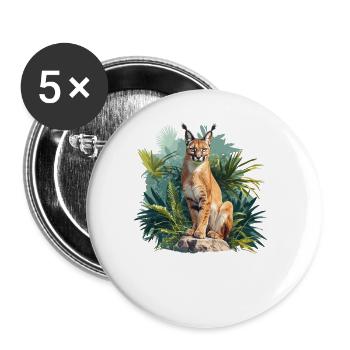 Caracal Karakale Karakal - Lot de 5 grands badges (56 mm) - blanc - Devant