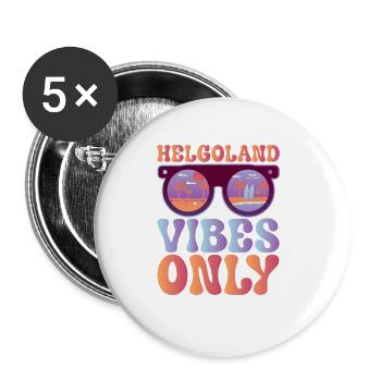 Gute Stimmung auf Helgoland - Buttons groß 56 mm (5er Pack) - Weiß - Vorne