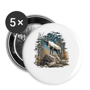 Caribou Karibus Karibu - Buttons groß 56 mm (5er Pack) - Weiß - Vorne