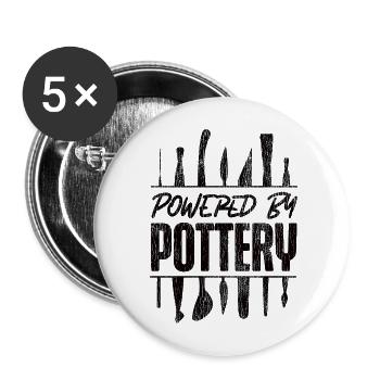 Poterie Céramiste Artiste Propulsé par - Lot de 5 grands badges (56 mm) - blanc - Devant