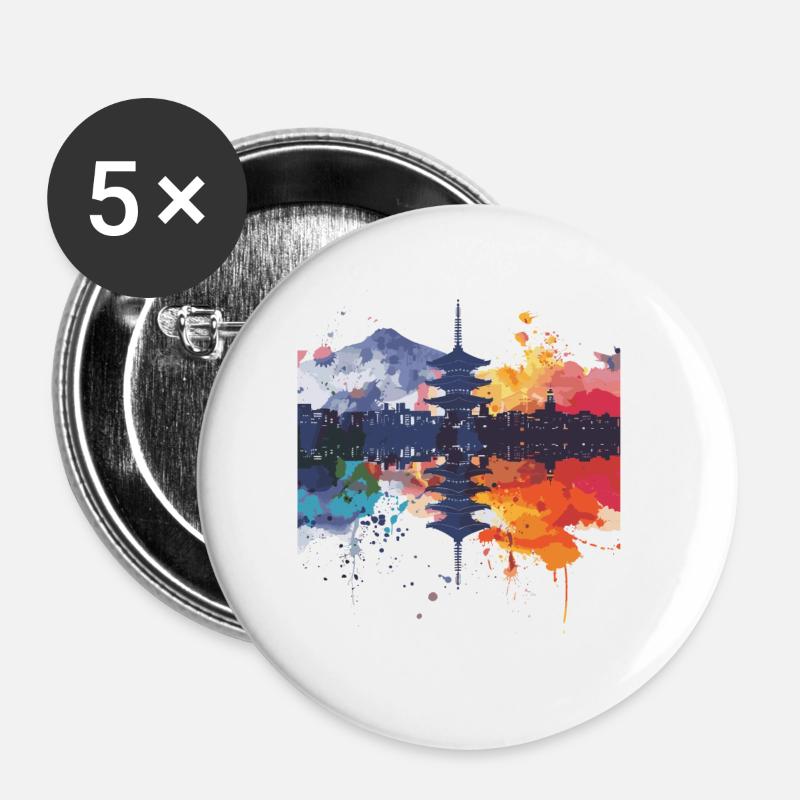 Nagano - Buttons large 2.2''/56 mm (5-pack) - white