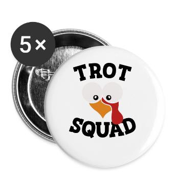 Trab-Trupp Truthahn-Trott-Thanksgiving-Trab-Trupp - Buttons groß 56 mm (5er Pack) - Weiß - Vorne