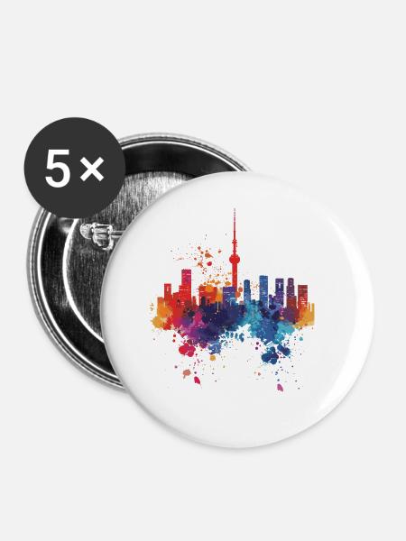 Tokio: - Buttons groß 56 mm (5er Pack) - Weiß