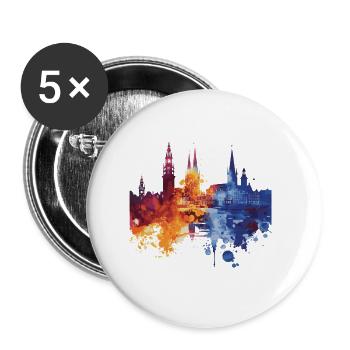 Hoogeveen - Buttons groß 56 mm (5er Pack) - Weiß - Vorne