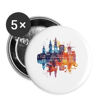 Kleiningerland - Lot de 5 grands badges (56 mm) - blanc - Devant