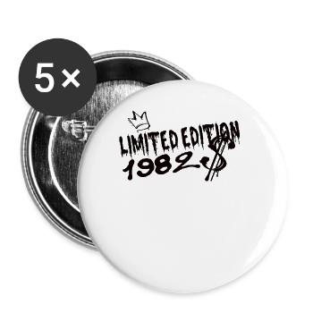 Limited Edition 1982 Birthday Born 1982 - Buttons large 2.2''/56 mm (5-pack) - white - Front