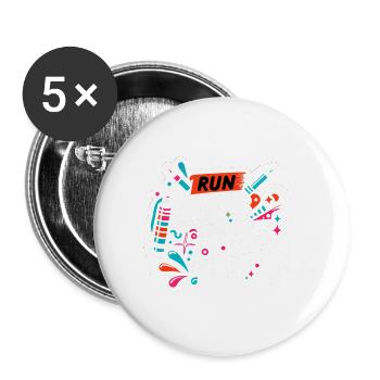Run Laps Take Naps 5 - Buttons groß 56 mm (5er Pack) - Weiß - Vorne