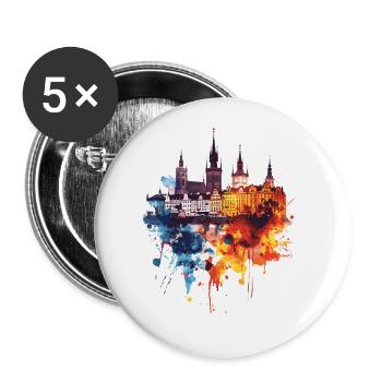 Piotrków Trybunalski - Buttons groß 56 mm (5er Pack) - Weiß - Vorne