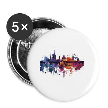 Pruszków - Buttons groß 56 mm (5er Pack) - Weiß - Vorne