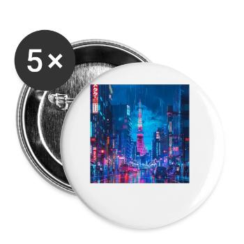 Japan - Buttons groß 56 mm (5er Pack) - Weiß - Vorne
