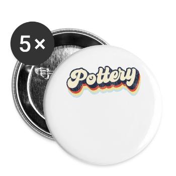 Poterie Céramique Artiste Rétro - Lot de 5 grands badges (56 mm) - blanc - Devant