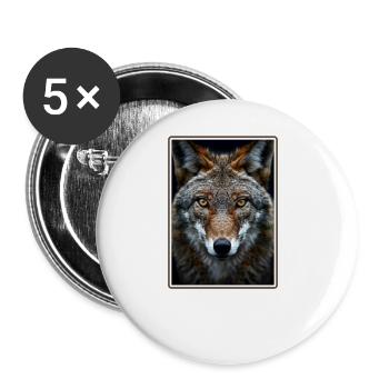Kojoten Kojote - Buttons groß 56 mm (5er Pack) - Weiß - Vorne