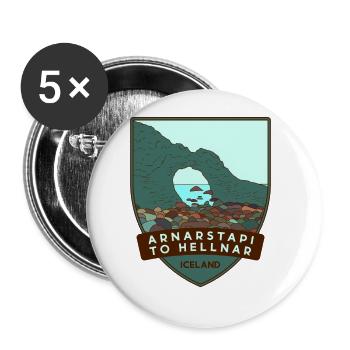 De Arnarstapi à Hellnar – Islande - Lot de 5 grands badges (56 mm) - blanc - Devant