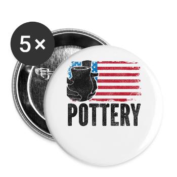 Poterie Céramique Artiste Américain - Lot de 5 grands badges (56 mm) - blanc - Devant