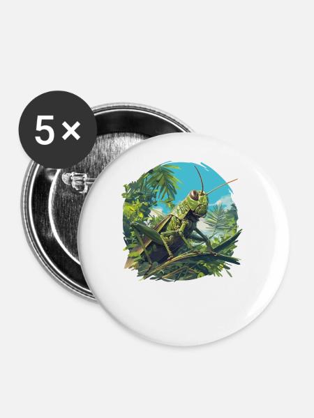 Grillen Grille - Buttons groß 56 mm (5er Pack) - Weiß