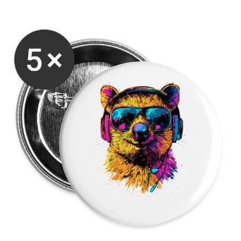 Quokka Sunglasses Rainbow Australia Quokkas - Buttons large 2.2''/56 mm (5-pack) - white - Front