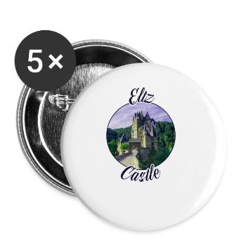 Château d’Eltz Château de conte de fées Allemagne Château Château - Lot de 5 grands badges (56 mm) - blanc - Devant