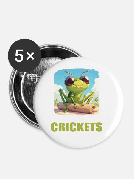 Grillen Grille - Buttons groß 56 mm (5er Pack) - Weiß