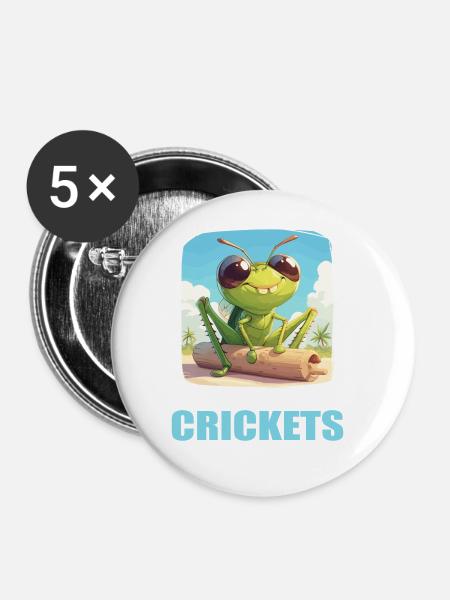 Grillen Grille - Buttons groß 56 mm (5er Pack) - Weiß