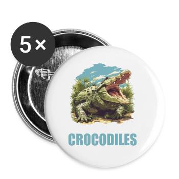 Crocodiles Crocodile - Buttons large 2.2''/56 mm (5-pack) - white - Front
