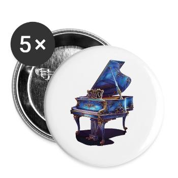 Piano - Lot de 5 grands badges (56 mm) - blanc - Devant